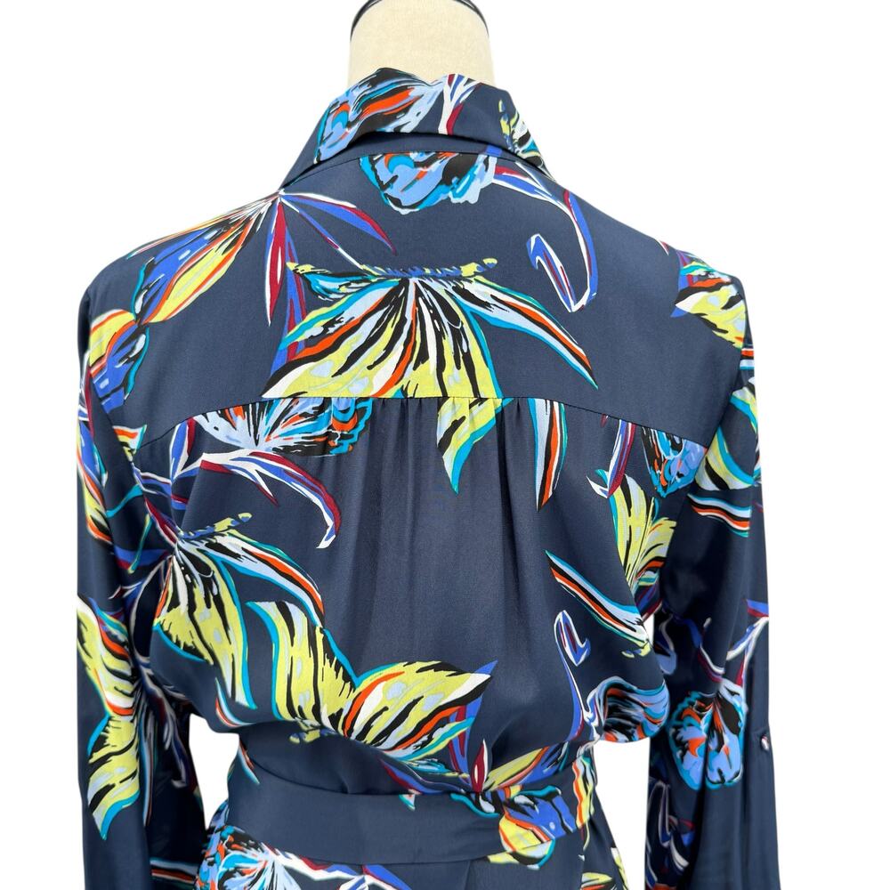 Diane von Furstenberg NWT Navy Prita Abstract Butterfly Print Silk Blend Dress - Picture 6 of 12